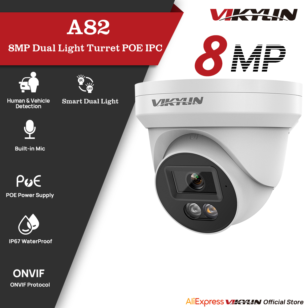 Outdoor Power G Motion - VIKYLIN Telecamera di Sicurezza IP 8MP