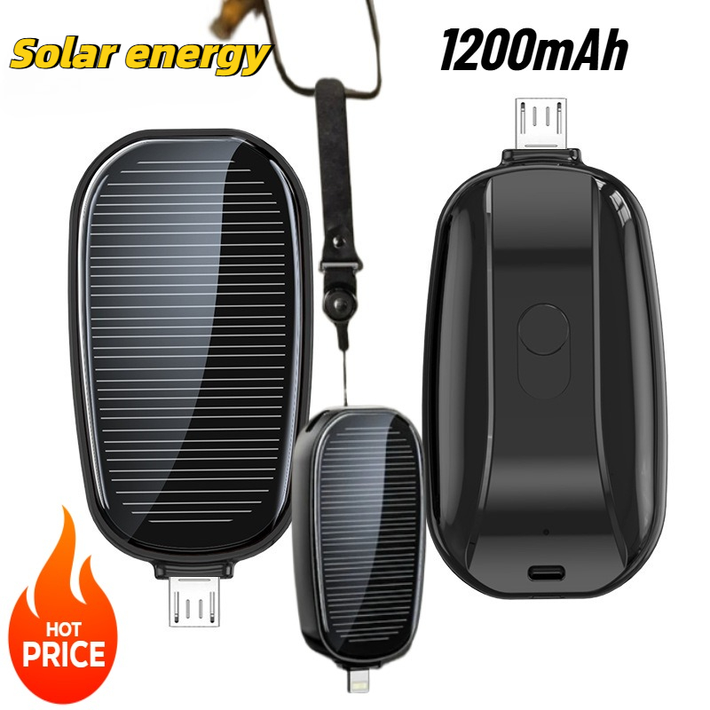 Outdoor Usb Power Adapter - Mini power bank solare da 1200mAh,