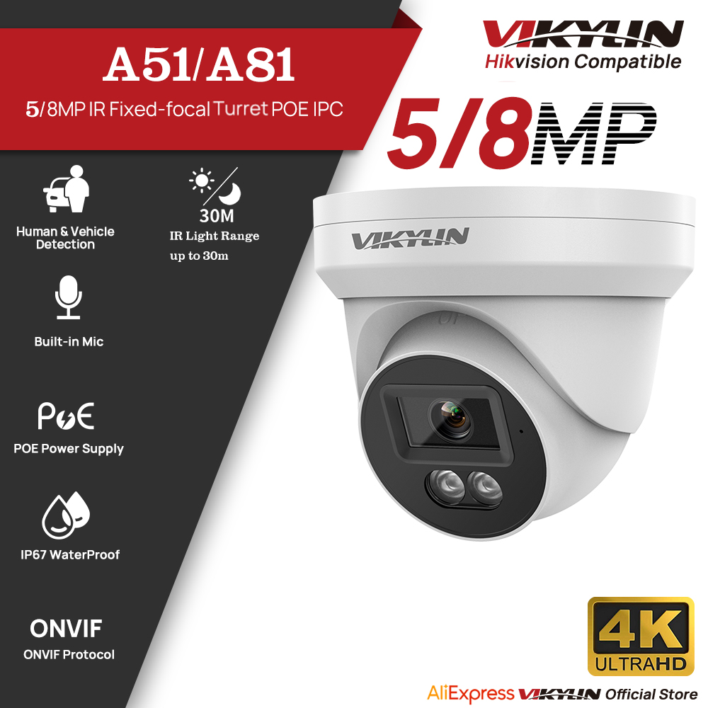 Outdoor Power G Motion - Telecamera di Sicurezza IP VIKYLIN 5/8MP