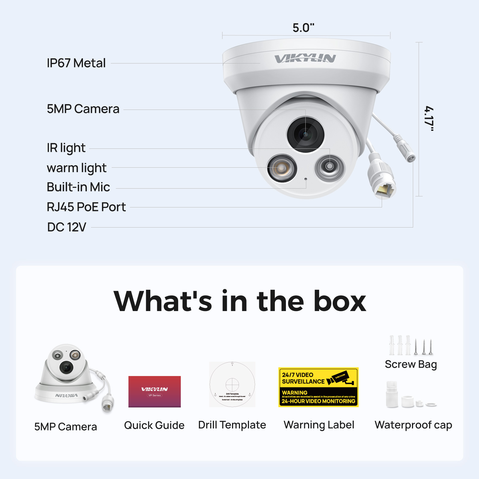Telecamera IP VIKYLIN 5MP Smar - Outdoor Power G Motion recensione e prezzo